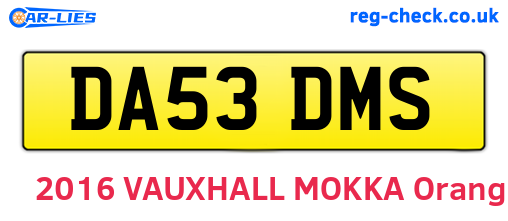 DA53DMS are the vehicle registration plates.
