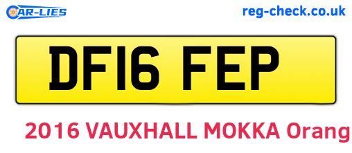 DF16FEP are the vehicle registration plates.