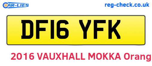 DF16YFK are the vehicle registration plates.