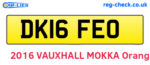 DK16FEO are the vehicle registration plates.