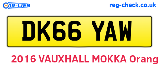 DK66YAW are the vehicle registration plates.