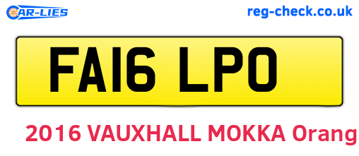 FA16LPO are the vehicle registration plates.