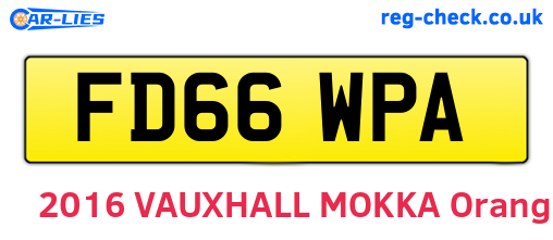 FD66WPA are the vehicle registration plates.