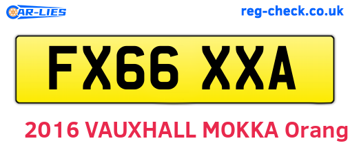 FX66XXA are the vehicle registration plates.