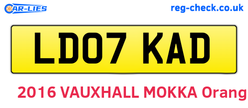 LD07KAD are the vehicle registration plates.