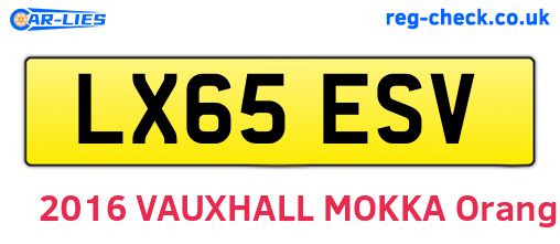 LX65ESV are the vehicle registration plates.