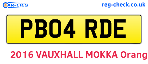 PB04RDE are the vehicle registration plates.