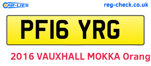 PF16YRG are the vehicle registration plates.
