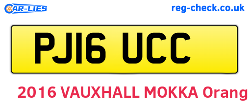 PJ16UCC are the vehicle registration plates.