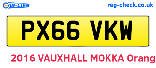 PX66VKW are the vehicle registration plates.