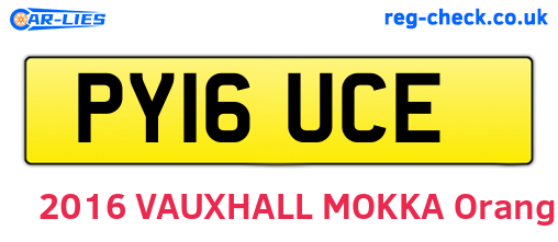 PY16UCE are the vehicle registration plates.