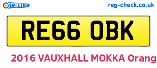 RE66OBK are the vehicle registration plates.