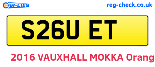 S26UET are the vehicle registration plates.