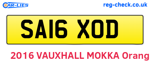 SA16XOD are the vehicle registration plates.