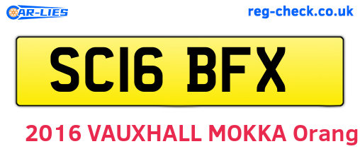 SC16BFX are the vehicle registration plates.