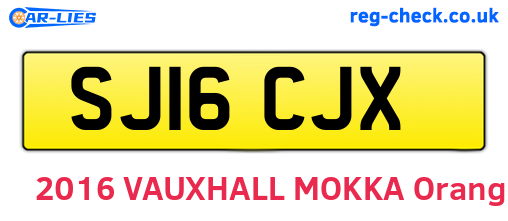SJ16CJX are the vehicle registration plates.