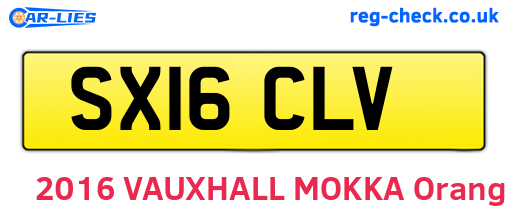 SX16CLV are the vehicle registration plates.