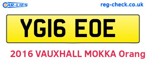 YG16EOE are the vehicle registration plates.