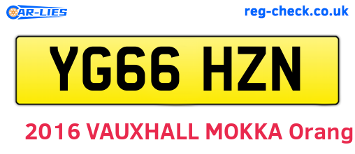 YG66HZN are the vehicle registration plates.