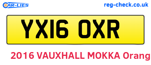 YX16OXR are the vehicle registration plates.