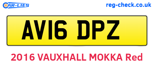 AV16DPZ are the vehicle registration plates.