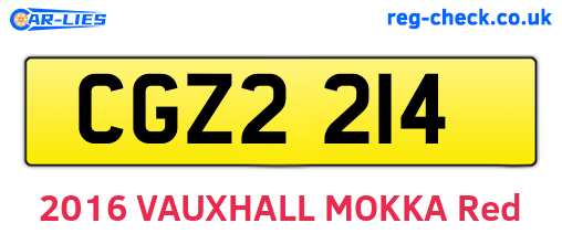 CGZ2214 are the vehicle registration plates.