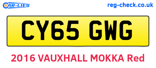 CY65GWG are the vehicle registration plates.
