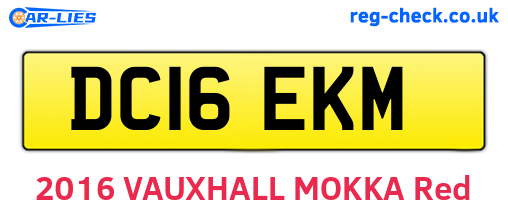 DC16EKM are the vehicle registration plates.