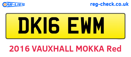 DK16EWM are the vehicle registration plates.