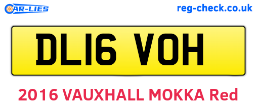DL16VOH are the vehicle registration plates.