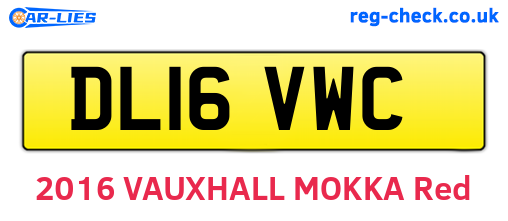 DL16VWC are the vehicle registration plates.