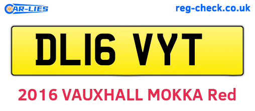 DL16VYT are the vehicle registration plates.