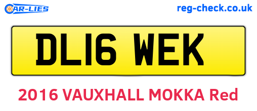 DL16WEK are the vehicle registration plates.