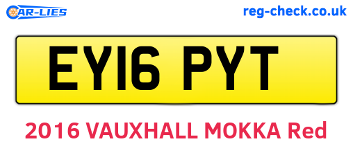 EY16PYT are the vehicle registration plates.