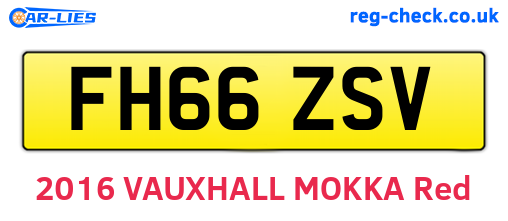 FH66ZSV are the vehicle registration plates.
