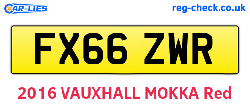 FX66ZWR are the vehicle registration plates.