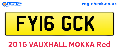 FY16GCK are the vehicle registration plates.