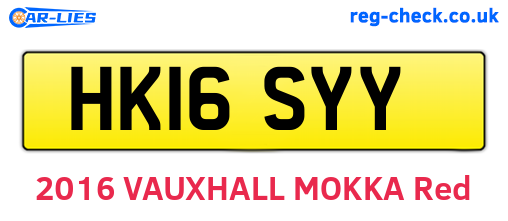 HK16SYY are the vehicle registration plates.