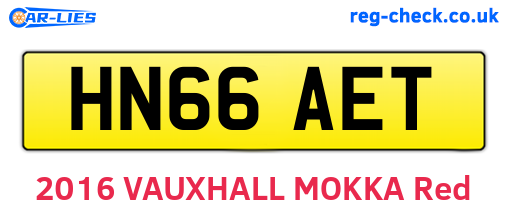 HN66AET are the vehicle registration plates.