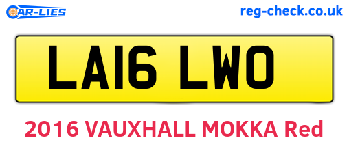 LA16LWO are the vehicle registration plates.