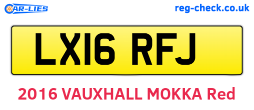 LX16RFJ are the vehicle registration plates.