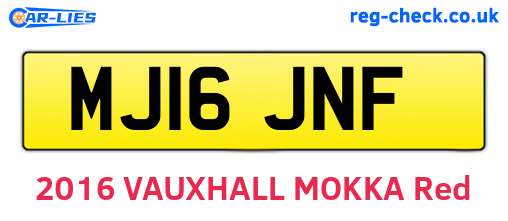 MJ16JNF are the vehicle registration plates.