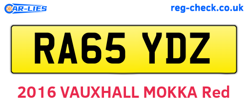 RA65YDZ are the vehicle registration plates.