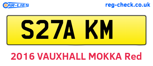 S27AKM are the vehicle registration plates.