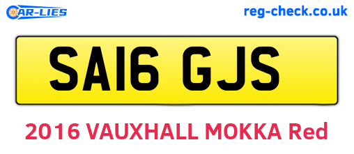 SA16GJS are the vehicle registration plates.