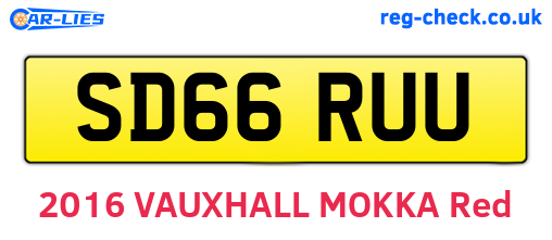 SD66RUU are the vehicle registration plates.