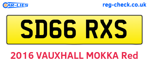 SD66RXS are the vehicle registration plates.