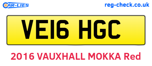 VE16HGC are the vehicle registration plates.