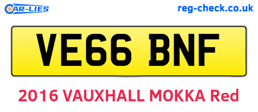 VE66BNF are the vehicle registration plates.
