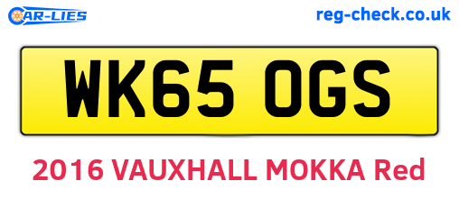 WK65OGS are the vehicle registration plates.
